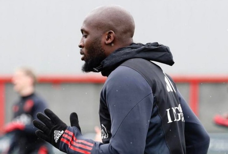 Lukaku mentre si allena