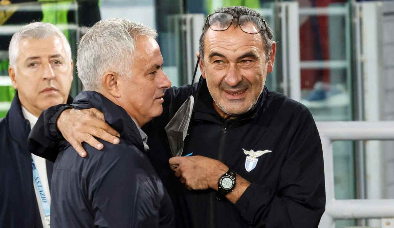Maurizio Sarri e José Mourinho - Foto ANSA - Ilromanista.it