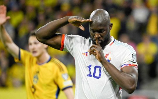 Romelu Lukaku festeggia un goal con il Belgio - Foto ANSA - Ilromanista.it