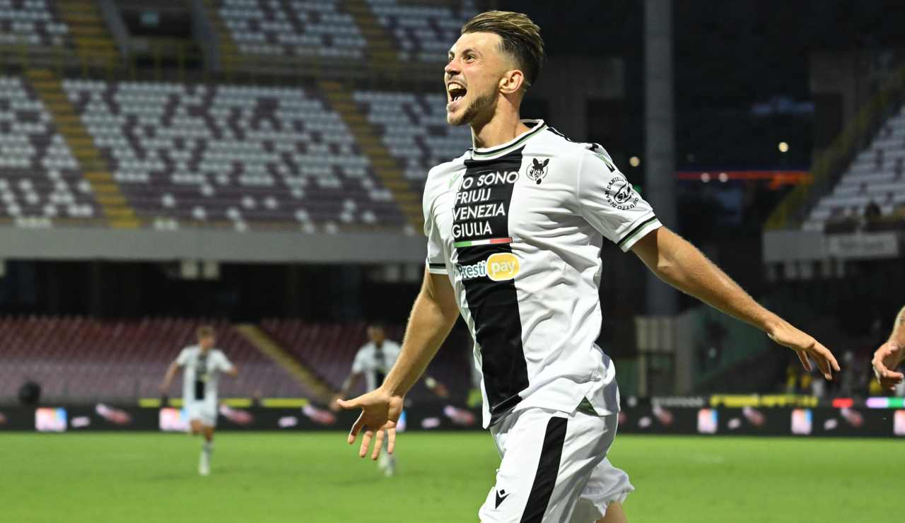 Samardzic festeggia il goal contro la Salernitana - Foto ANSA - Ilromanista.it