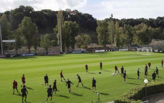 La Roma in allenamento a Trigoria - Foto ANSA - Ilromanista.it