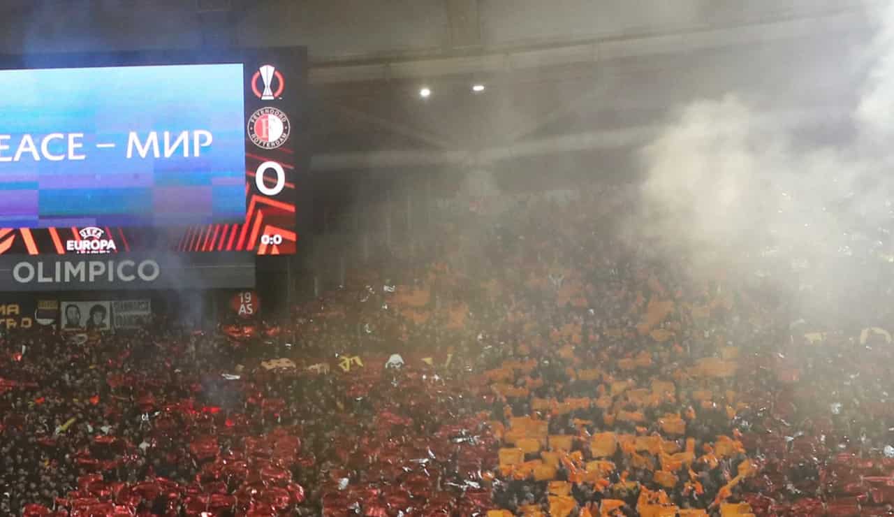 La curva romanista dello Stadio Olimpico - Foto ANSA - Ilromanista.it