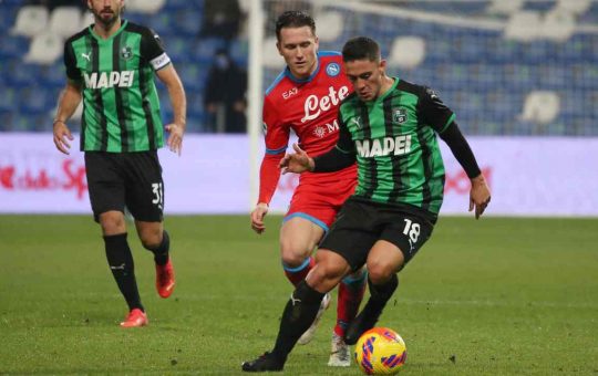 Zielinski-Raspadori durante Sassuolo-Napoli