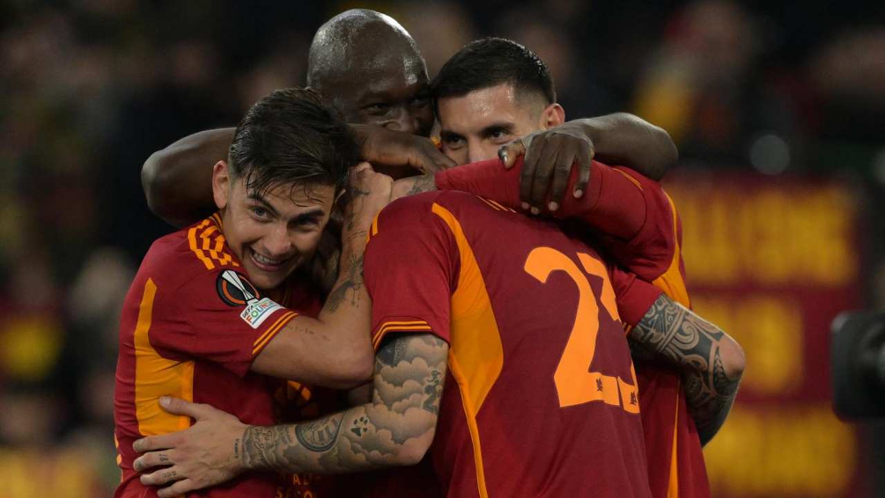 La gioia dei giocatori della Roma - Lapresse - Ilromanista.it