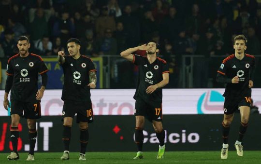 La gioia dei giocatori della Roma - Lapresse - Ilromanista.it