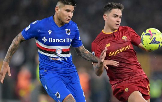 Dybala in azione contro la Sampdoria - Lapresse - Ilromanista.it