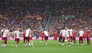 Riscaldamento Roma-Fiorentina - Lapresse - ilromanista.it