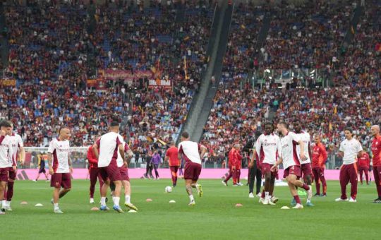 Riscaldamento Roma-Fiorentina - Lapresse - ilromanista.it