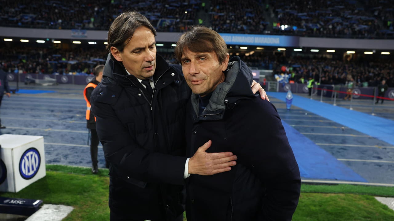 Simone Inzaghi e Antonio Conte - Foto Lapresse - Ilromanista.it