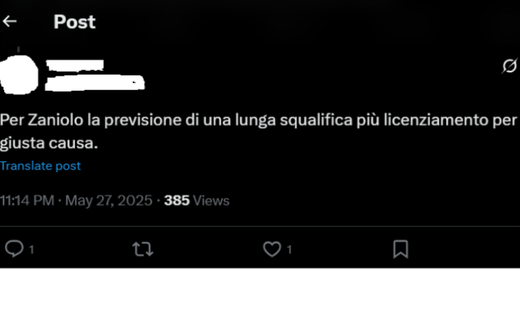 Zaniolo rischia una lunga squalifica 