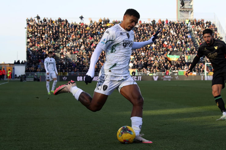 Anjorin in campo con la maglia dell'Empoli - Foto Lapresse - Ilromanista.it