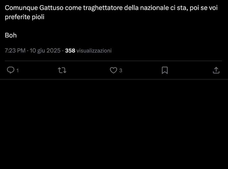 Il tweet di un tifoso sulla Nazionale italiana - X - Ilromanista.it