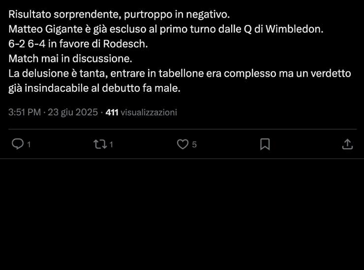 Il tweet di un utente su X su Gigante - Ilromanista.it
