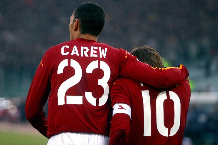 John Carew con Francesco Totti - Lapresse - Ilromanista.it