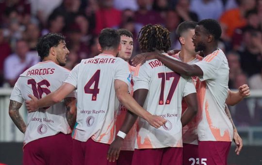 La Roma festeggia una rete - Foto Lapresse - Ilromanista.it
