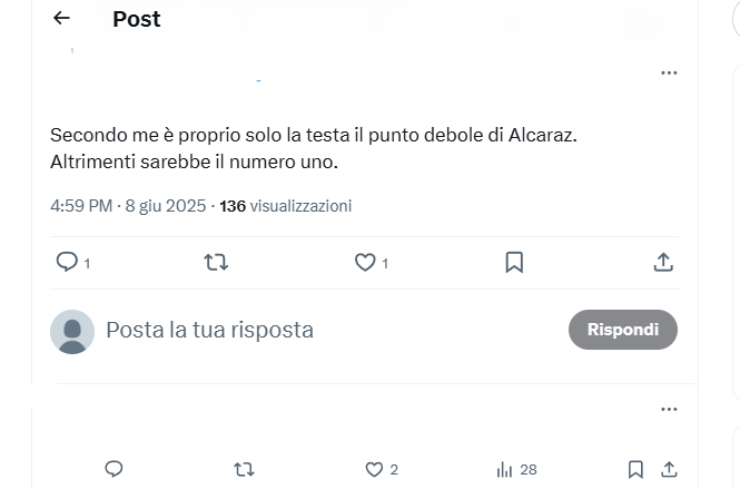 Alcaraz ha un punto debole