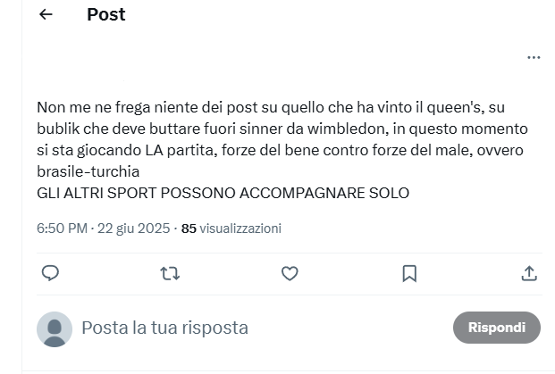 Un post contro Alcaraz e Sinner