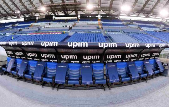 La panchina della Roma all'Olimpico - Lapresse - Ilromanista.it
