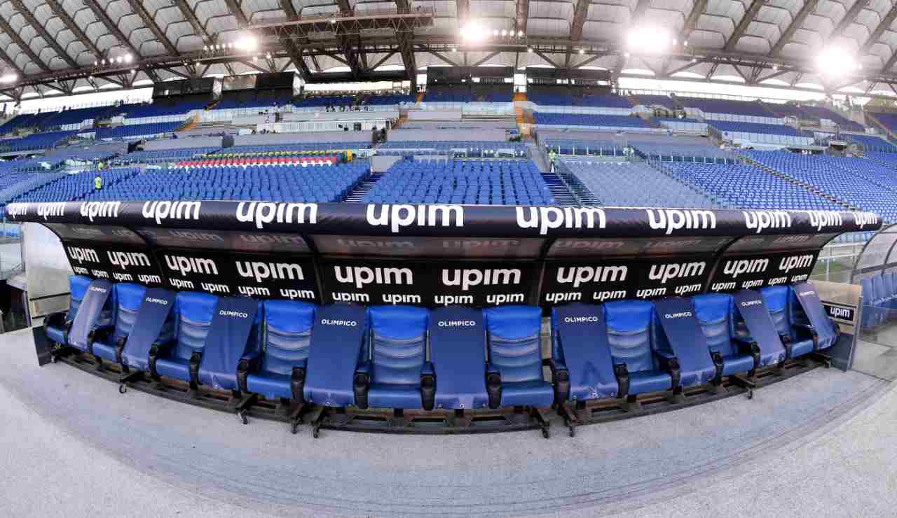 La panchina della Roma all'Olimpico - Lapresse - Ilromanista.it