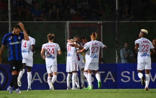 Uno scatto della gara tra Inter e Lione - Lapresse - Ilromanista.it