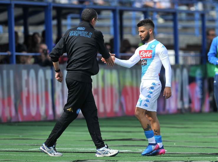 Maurizio Sarri e Lorenzo Insigne ai tempi del Napoli - Lapresse - Ilromanista.it