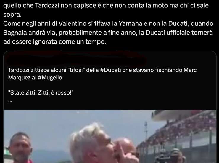 Un utente su X commenta il futuro di Bagnaia in Ducati - Ilromanista.it