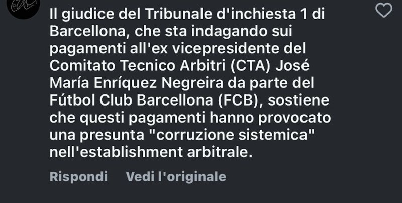 il commento di un utente su Instagram - Ilromanista.it