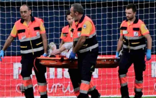 infortunio con barella