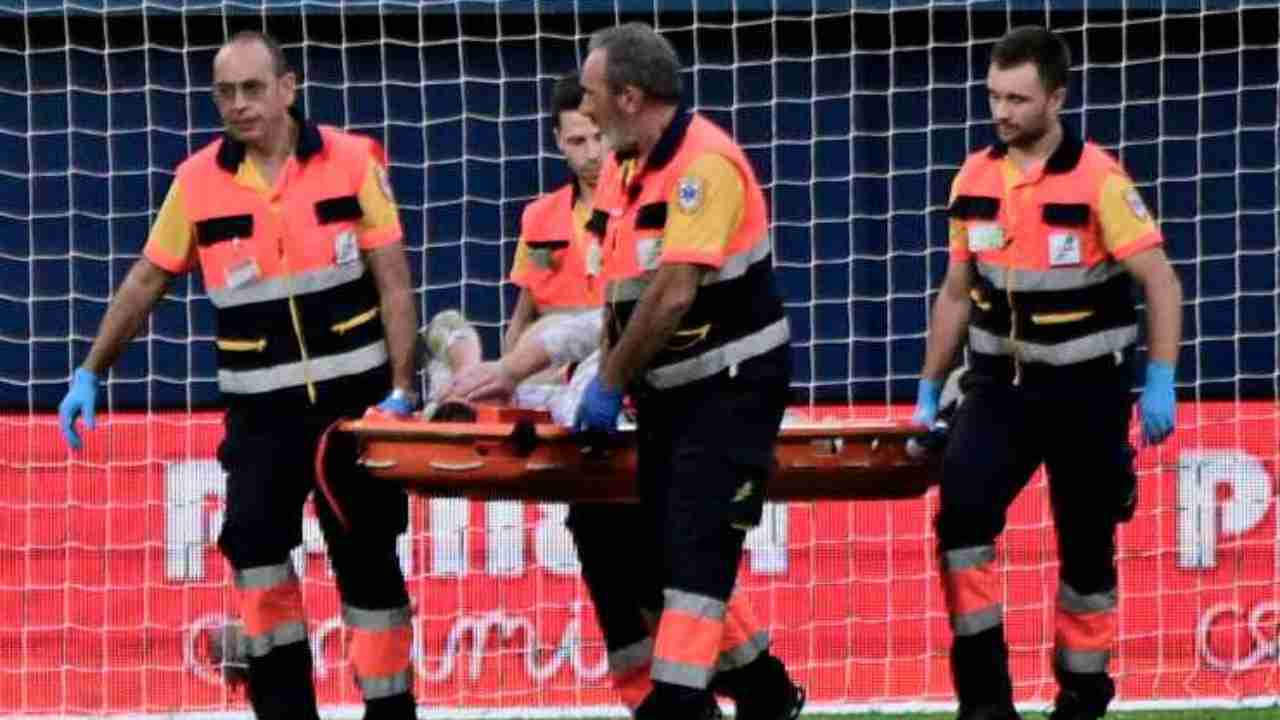 infortunio con barella