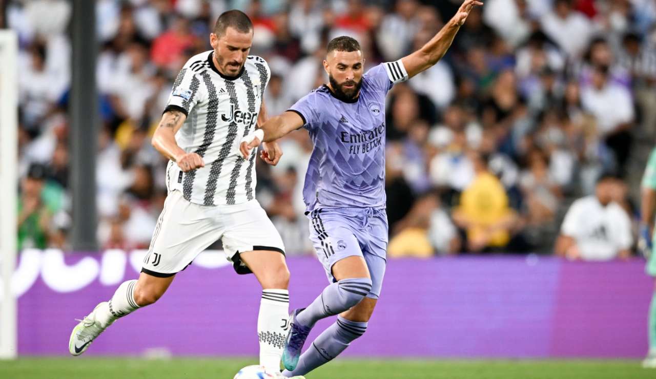 Bonucci sfida Benzema in un vecchio Juventus-Real Madrid - Facebook - Ilromanista.it