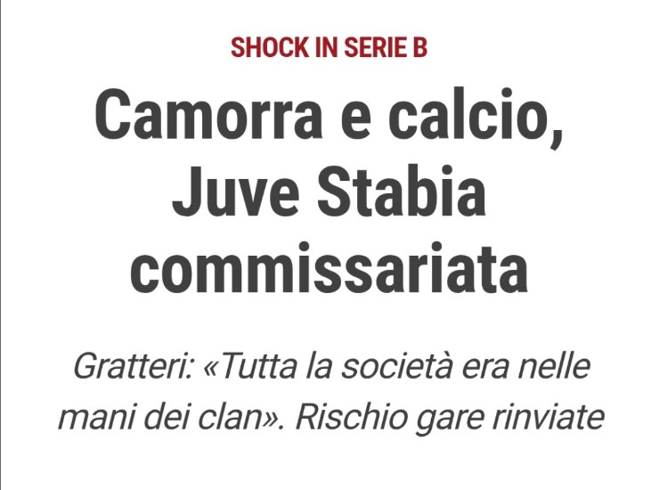Il titolo dell'articolo sulla Juve Stabia - X - Ilromanista.it