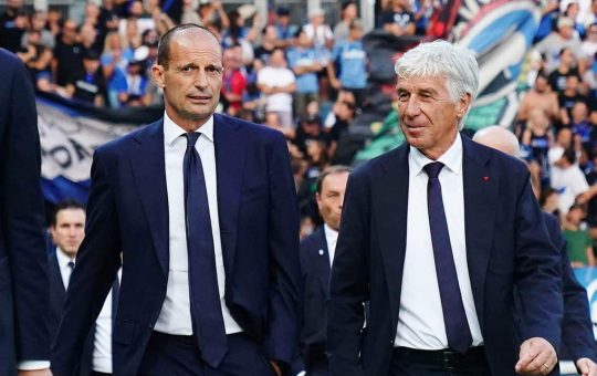 Max Allegri e Gian Piero Gasperini - Foto Lapresse - Ilromanista.it