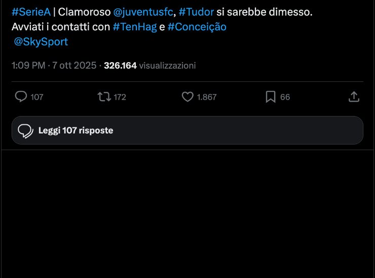 Un tweet ironico sul futuro di Tudor alla Juventus - Ilromanista.it