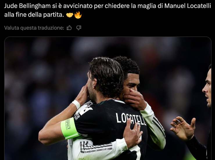 Un tweet su X del profilo Forza Juventus EN - Ilromanista.it